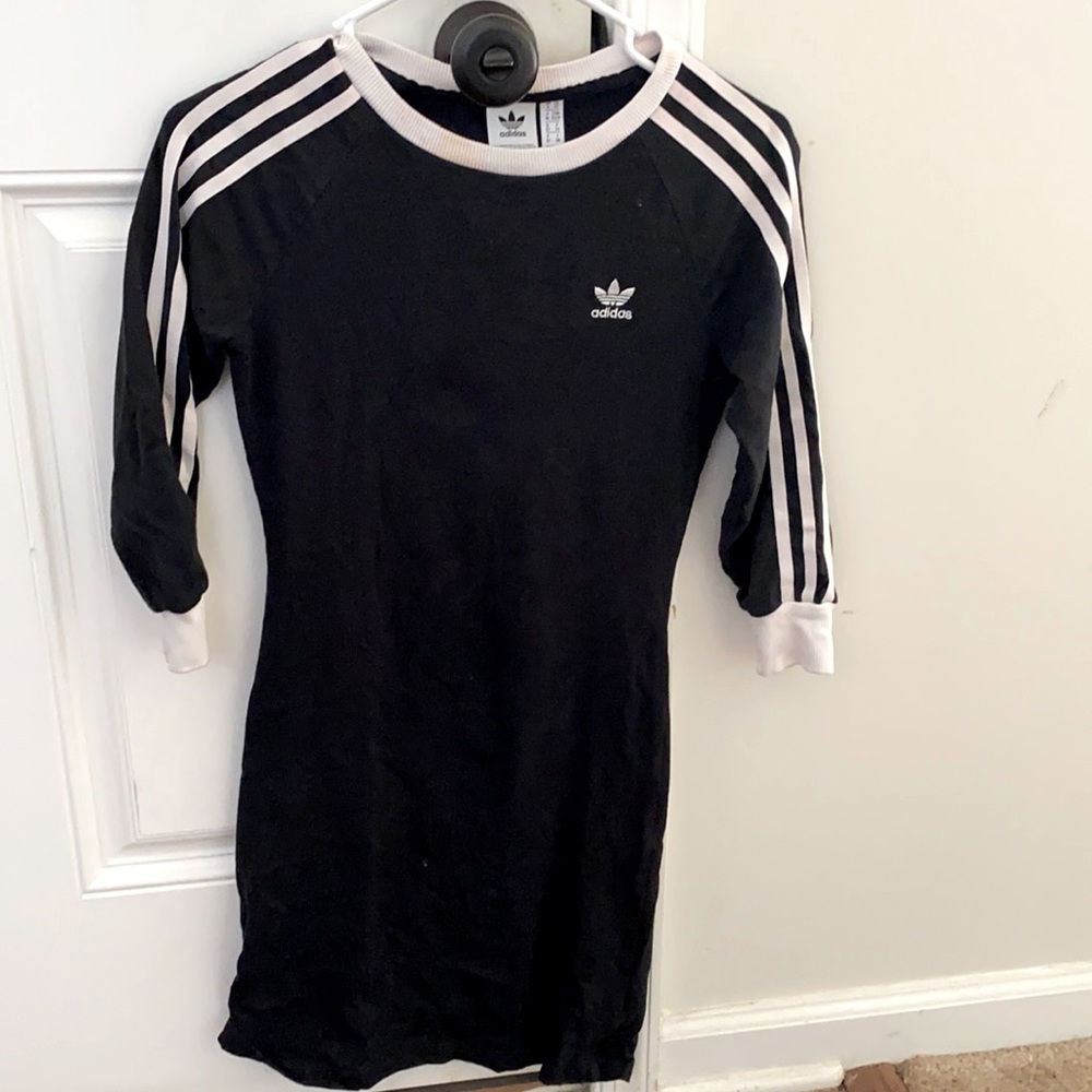 black and white adidas dress